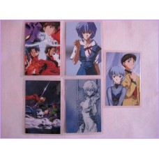 Evangelion Set 5 lamicard Original Japan Gadget Anime manga Laminated Card 